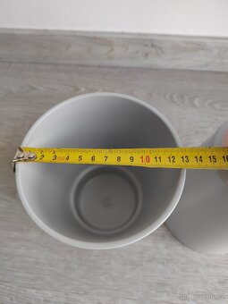 Keramicky obal / kvetinac sedy - 2ks - 6