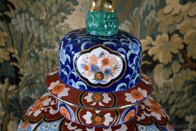 Velká třídílná čínská váza s víkem. Značená 100 cm - 6
