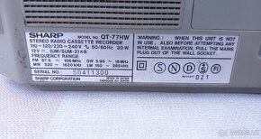 Retro kazetový přehrávač SHARP QT-77HW - 6
