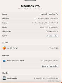Macbook PRO 13, 16GB RAM - 6