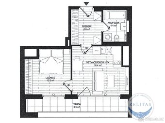 Pronájem bytu 2+kk/B + GS, 53,2 m², u stanice metra Opatov - 6