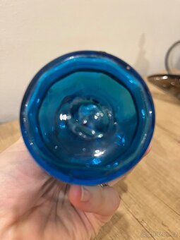 Stará modrá malovaná váza - 6