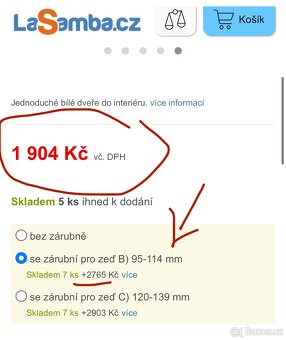 Bílé dveře se zárubní - nové, nevybalené km - 6