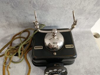 Velmi starý těžký dánský kovový telefon KTAS D08 - 6