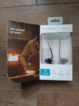 Stereo bluetooth sluchátka FIXED Steel A2DP stříbrná nová - 6