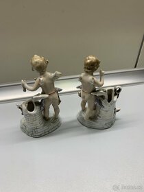 Míšeňské sošky dvou Andílků 19.století ,porcelán - 6
