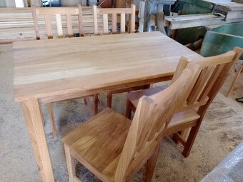 Jídelní stůl a židle masiv dub set - 6