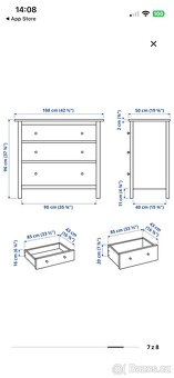Komoda Ikea Hemnes šedohnědá - 6
