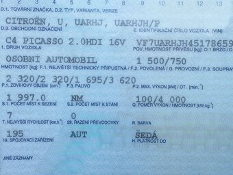 Citroen C4 Picasso 2007, nepojízdné - 6