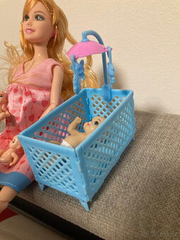 těhotná panenka barbie +ken+výbava - 6