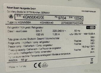 Velkoobjemová lednice s mrazákem Bosch KGN56XI40 - 6