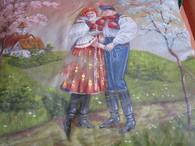 STAROŽITNÝ RUČNĚ MALOVANÝ POLŠTÁŘ - 6