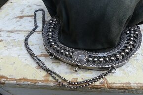 Starožitná viktoriánská kabelka, 19. st., stříbro - 6