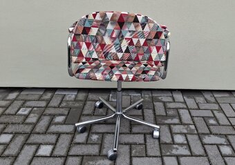 Retro chromované otočné kancelářské křeslo - 6