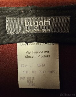 Pánský klobouk fedora Bugatti vel. 59 v barvě burgundy - 6