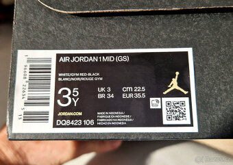 Orig. NIKE Air Jordan 1 MID, vel. EUR 35,5 - 6