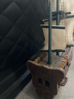 Dřevěný model plachetnice.starožitná loď - 6