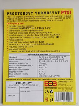 Prostorový termostat pro kotle a klimatizace - 6