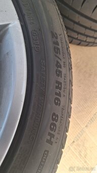Alu kola Škoda 16" 5x100 letní pneu 215/45 R16 5-7mm Rapid - 6