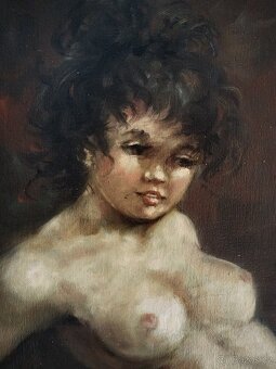 obraz DÍVENKA, akt, olej, Karel V. Skála - 6