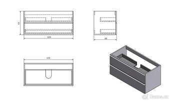 Umyvadlo se skříňkou a zrcadlem 110x50 - 6