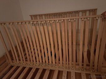 2x dřevěná postel 90x200 + rošty, Brno - 6