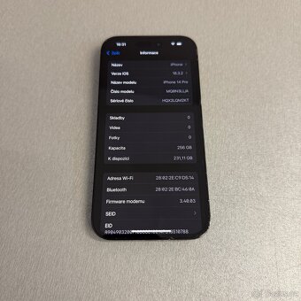 iPhone 14 Pro 256GB black, pěkný stav, 12 měsíců záruka - 6