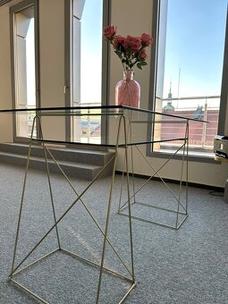 Kare Design Polar Skleněný stůl zlatý, jako nový - 6
