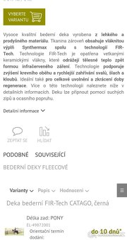Bederní deka Firtech Catago s keramickými vlákny - 6