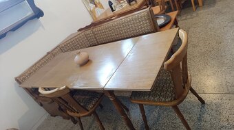Rustikální Rohová lavice + stůl + 2 židle / set - 6