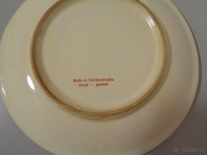 4 dezertní talířky - stará ručně malovaná keramika - 6