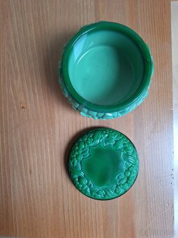 Skleněná dóza - malachit 9x6 cm - 6