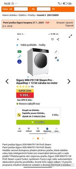 Parní pračka Siguro koupena leden PC 9900Kč - 6