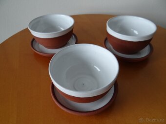 Keramický čajový servis (konvice, cukřenka, šálky, sítko) - 6