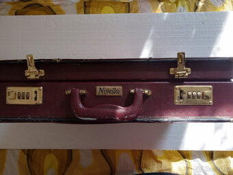 kufřík kožený hnědovínový retro - 6