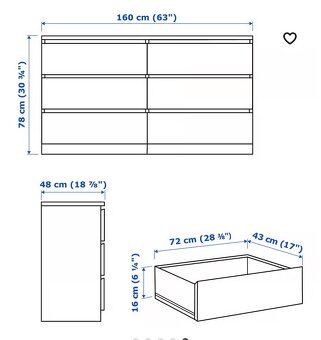 Komoda IKEA- Malm, s 6-ti zásuvkami - 6