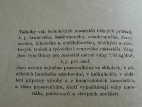 Tabulky vah technických materiálů - 6