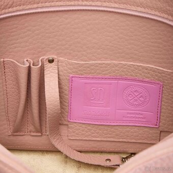 Kožená taška - starorůžová - NOVÁ - 6