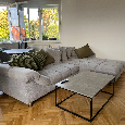 ROHOVÁ SEDAČKA, textil, šedá, barvy stříbra cca 337 x 228 cm - 6