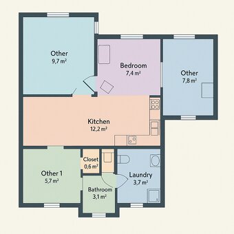 Pronájem bytu 2+kk 50 m² Názovská, Praha - Strašnice - 6