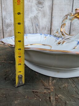 Starožitná dvojmiska s modrozlatým zdobením. - 6