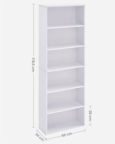 Nová šestipolicová knihovna ve skandinávském stylu - 180 cm - 6