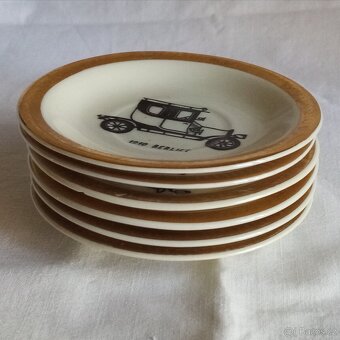 Retro porcelánové talířky s automobily, dekorativní - 6