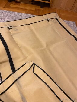 Šatní skříň s přihrádkami a tyčemi krémová 103-45-160 cm - 6