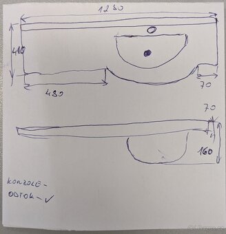 Umyvadlo z mramoru 125cm - 6