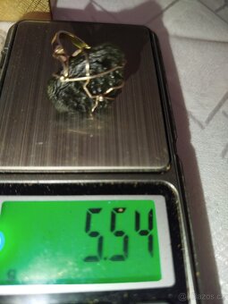 Zlatý prsten s velkým vltavinem - 6