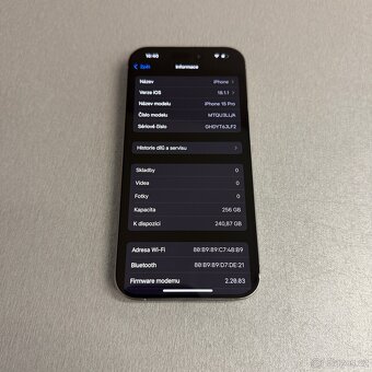 iPhone 15 Pro 256GB natural titan, top stav, záruka - 6