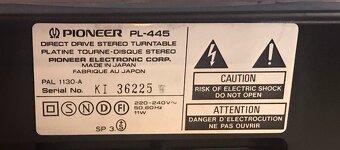 GRAMOFON PIONEER PL-445 (ROK 1990) PLNÝ AUTOMAT ,PŘÍMÝ NÁHON - 6