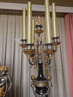 Veľmi krasne krbove hodiny a svietniky - 6