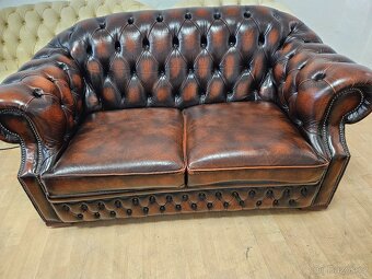 CHESTERFIELD ŠTÝL,HRUBO-KOŽENÁ SEDAČKA/PEKNÁ/ - 6